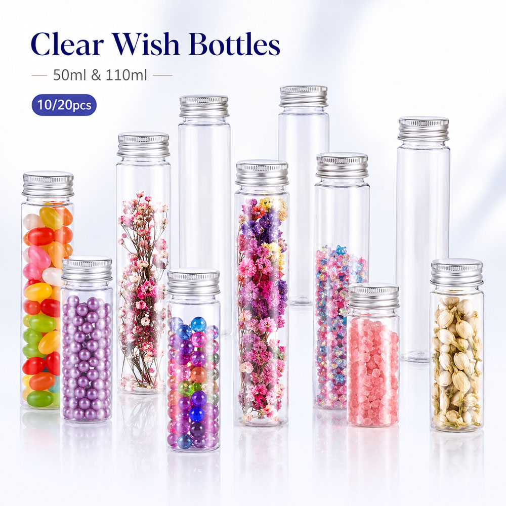Reusable Bottle - Tubes plats transparents de 50ml/100ml, bouchon