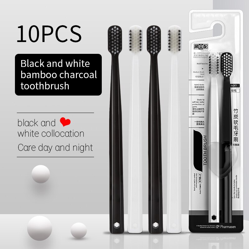 Bamboo Toothbrush - 10pcs brosse à dents souple hommes