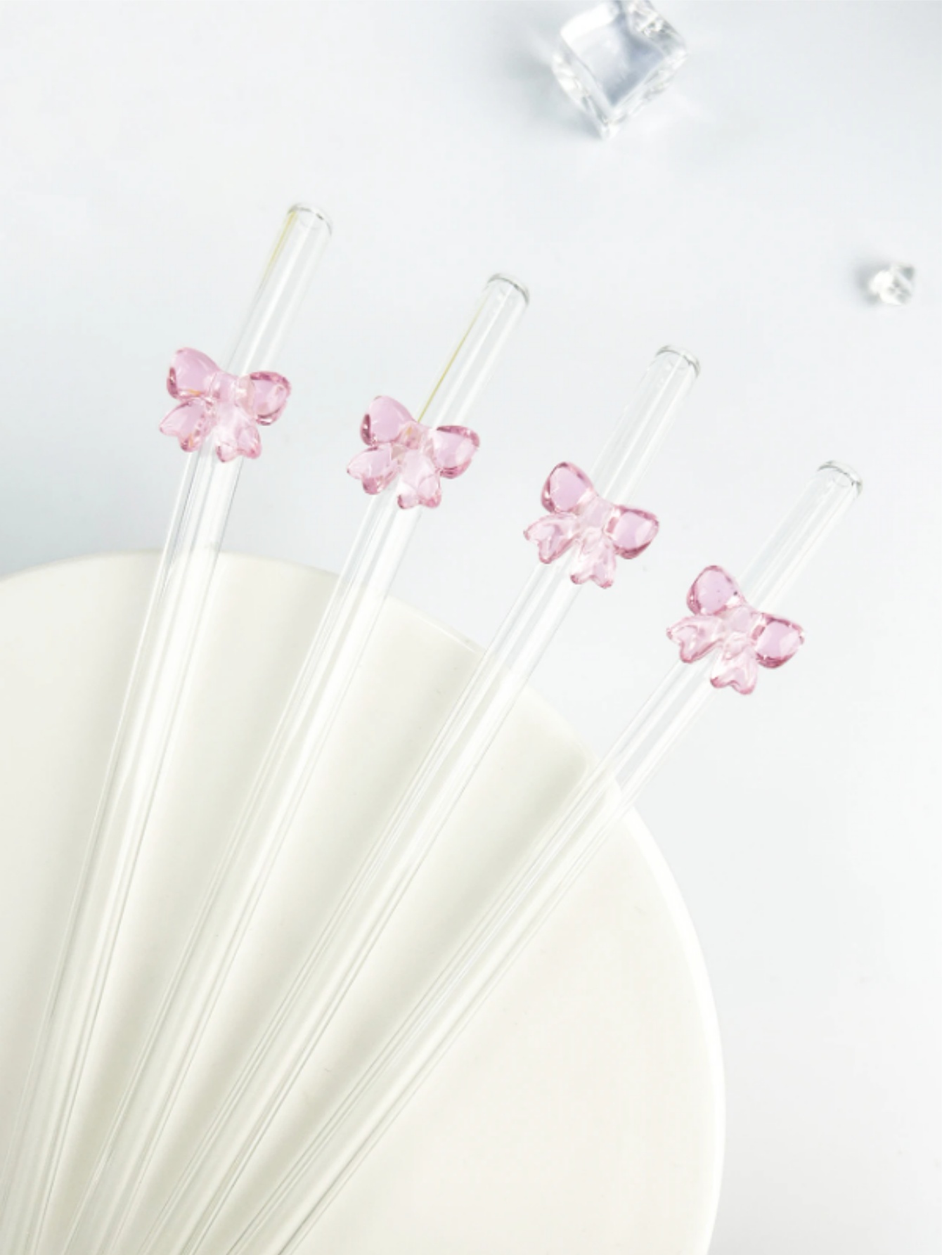 Reusable Straw - Paille en verre à nœud papillon