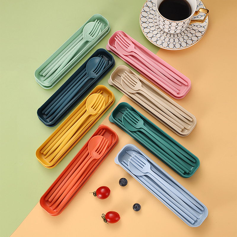 Reusable Straw - Ensemble de 4 ustensiles portables avec