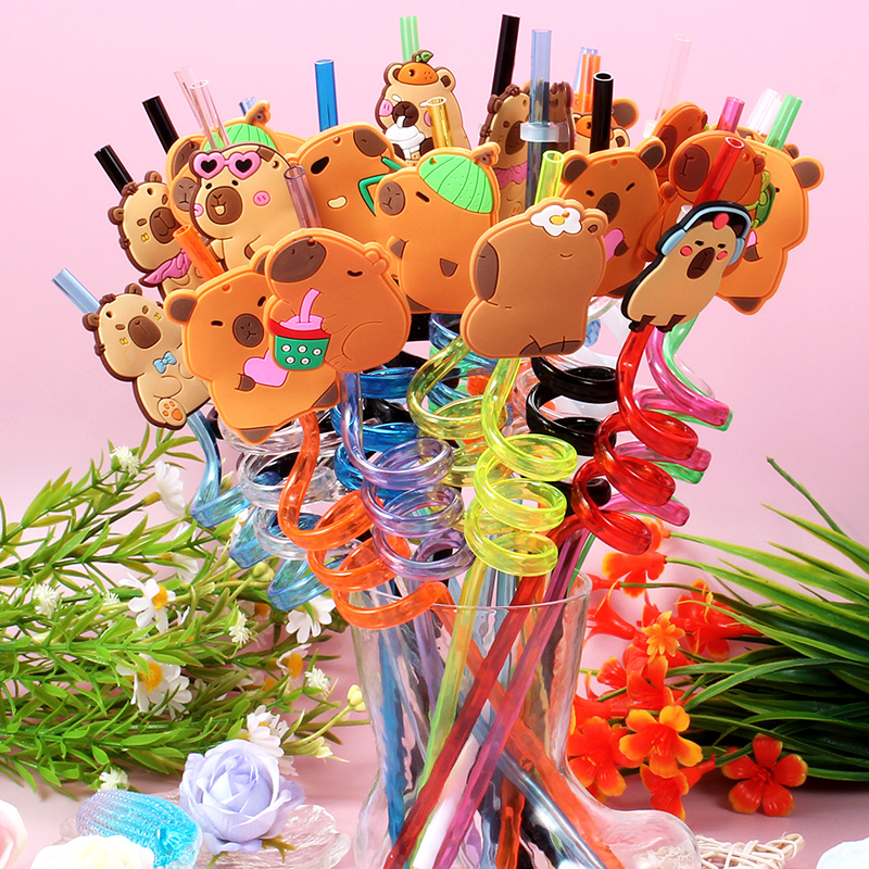 Reusable Straw - Pailles en spirale réutilisables Capybara de