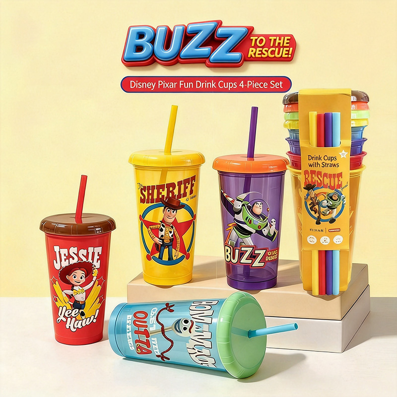 Reusable Straw - Lot de 4 gobelets réutilisables en