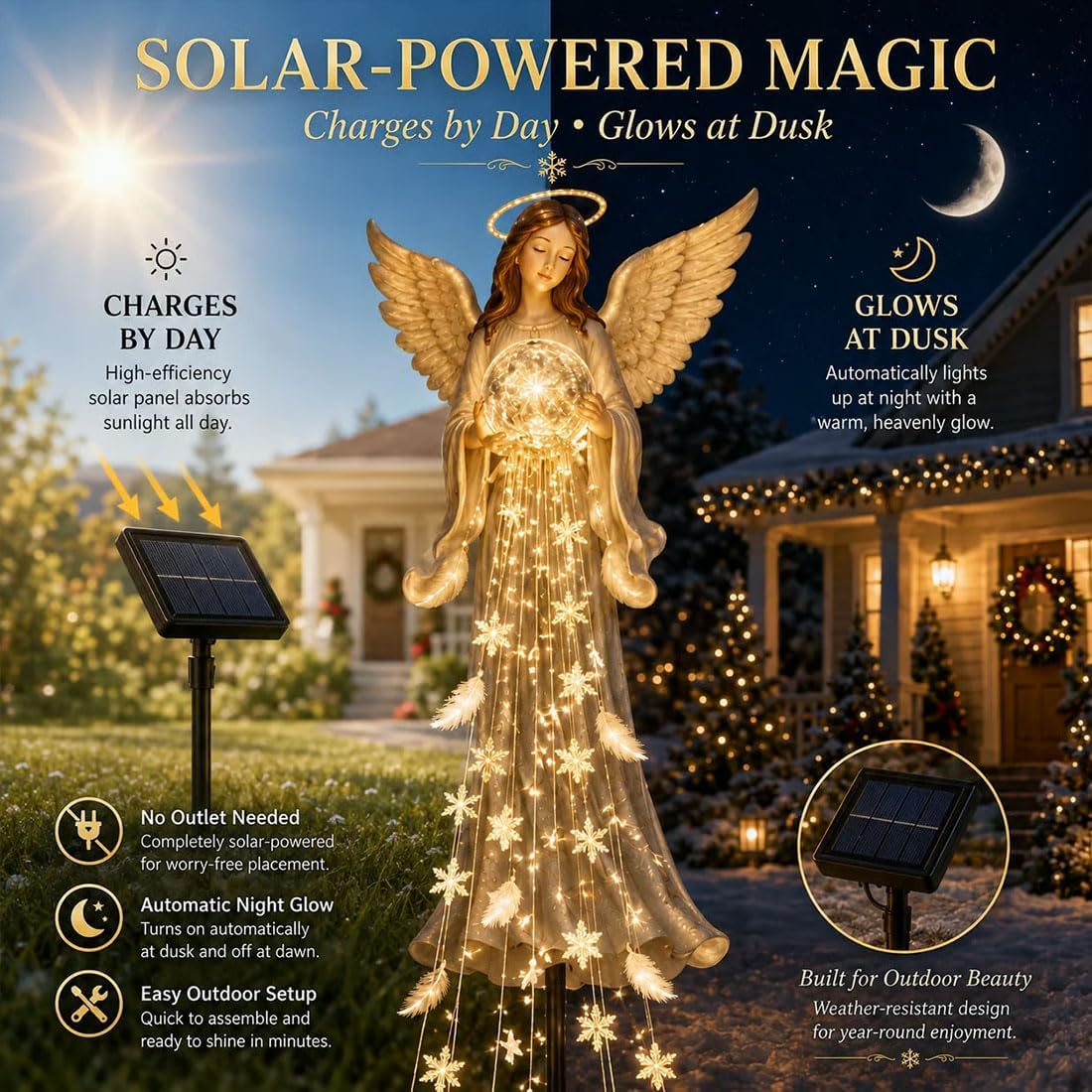 Fontaine à eau solaire en form - Solar Garden Light avis et prix