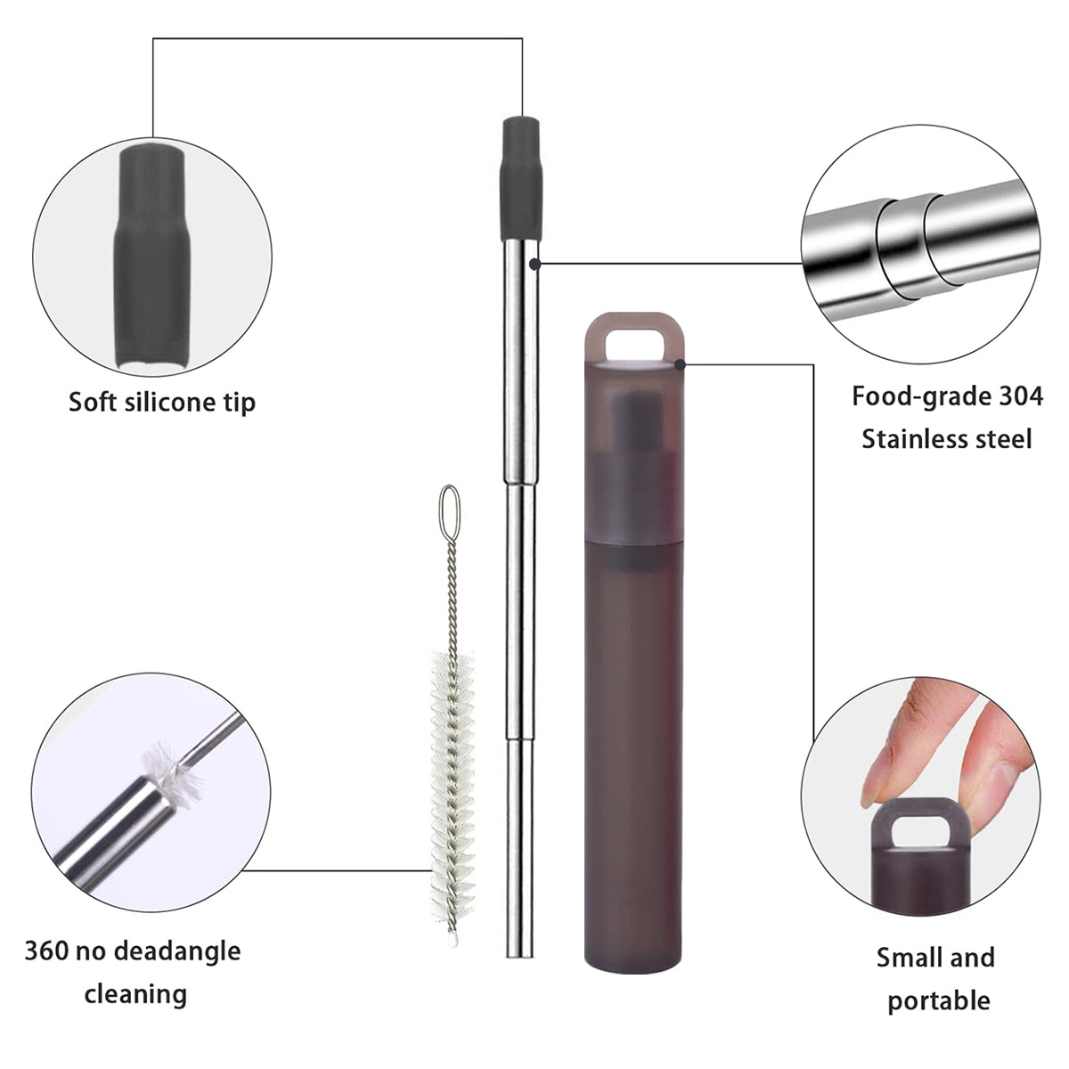 Pailles réutilisables pliables - Reusable Straw avis et prix